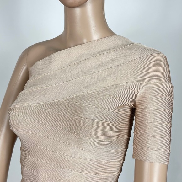 Herve Leger Bandage Bodycon One Shoulder Dress - Picture 6 of 8